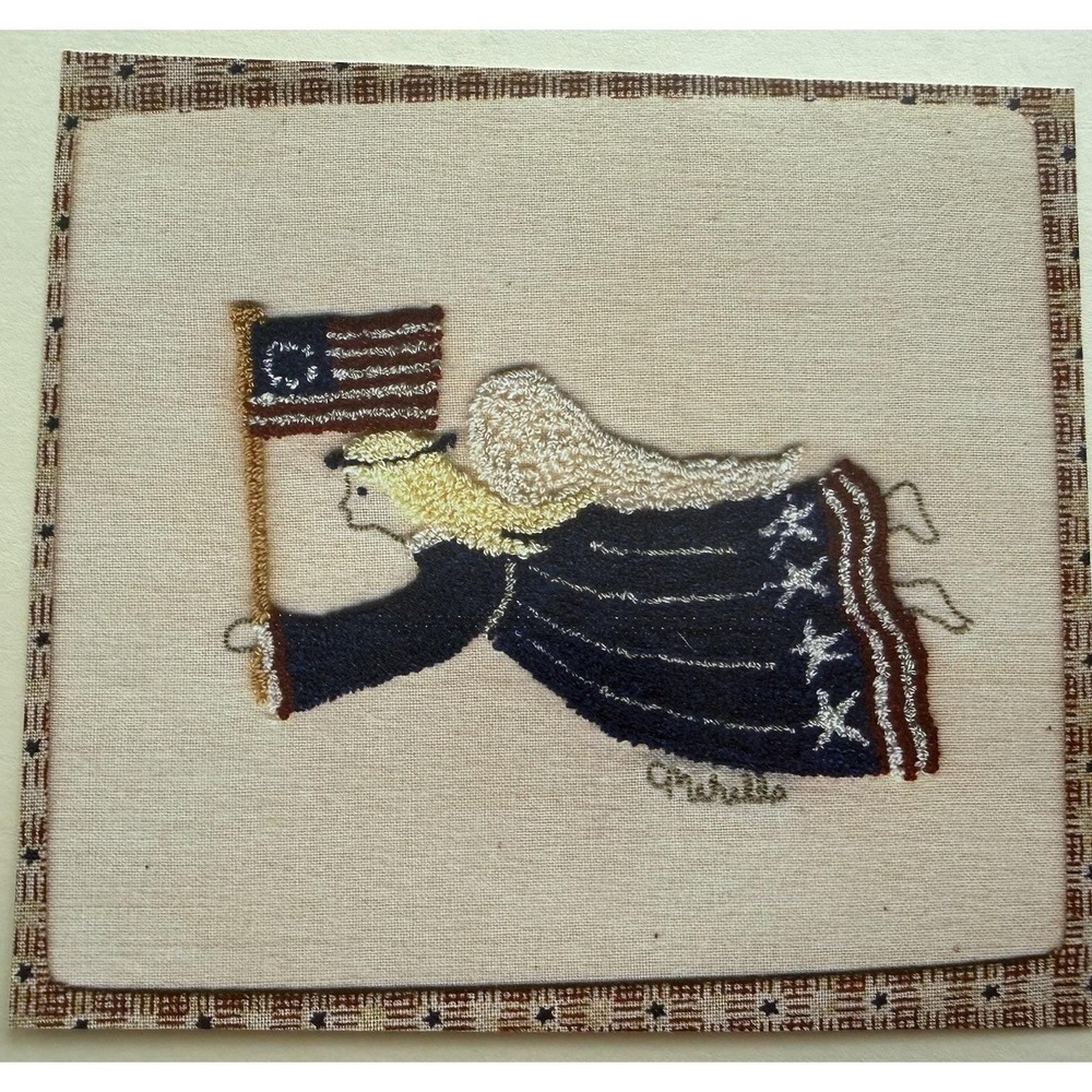 Punchneedle‎ Collection Embroidery Pattern Kit Americana Angel By Cheryl Mihills